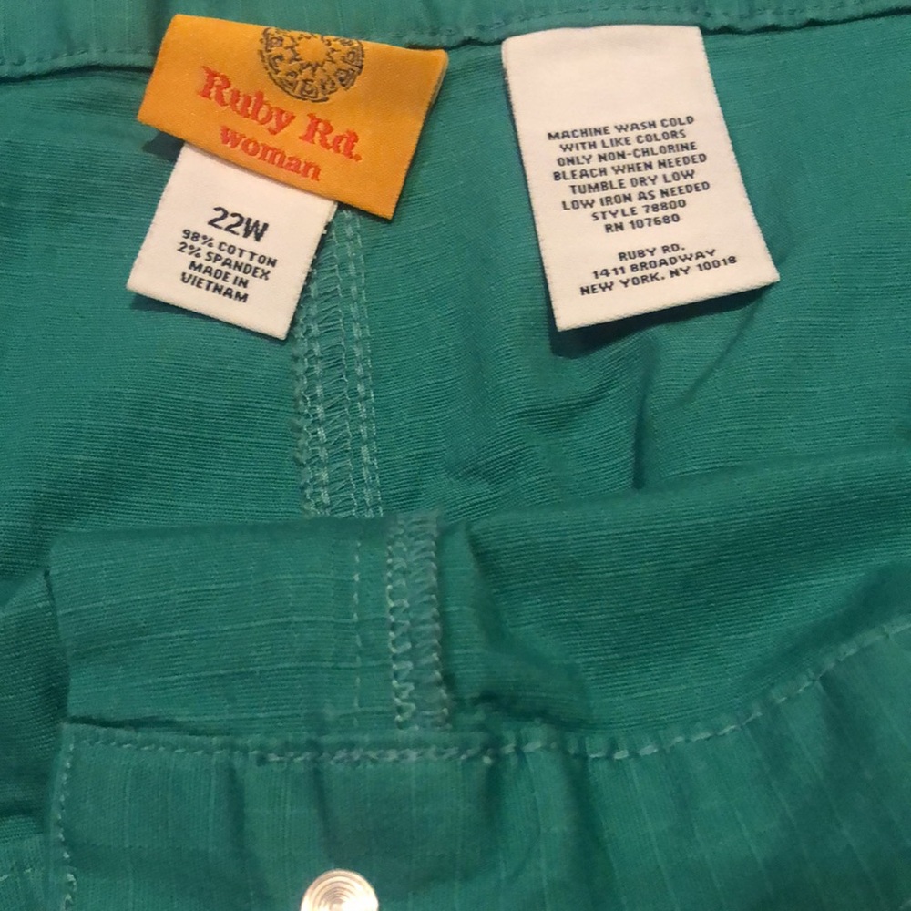 Ruby Rd Green Capri - Picture 6 of 7